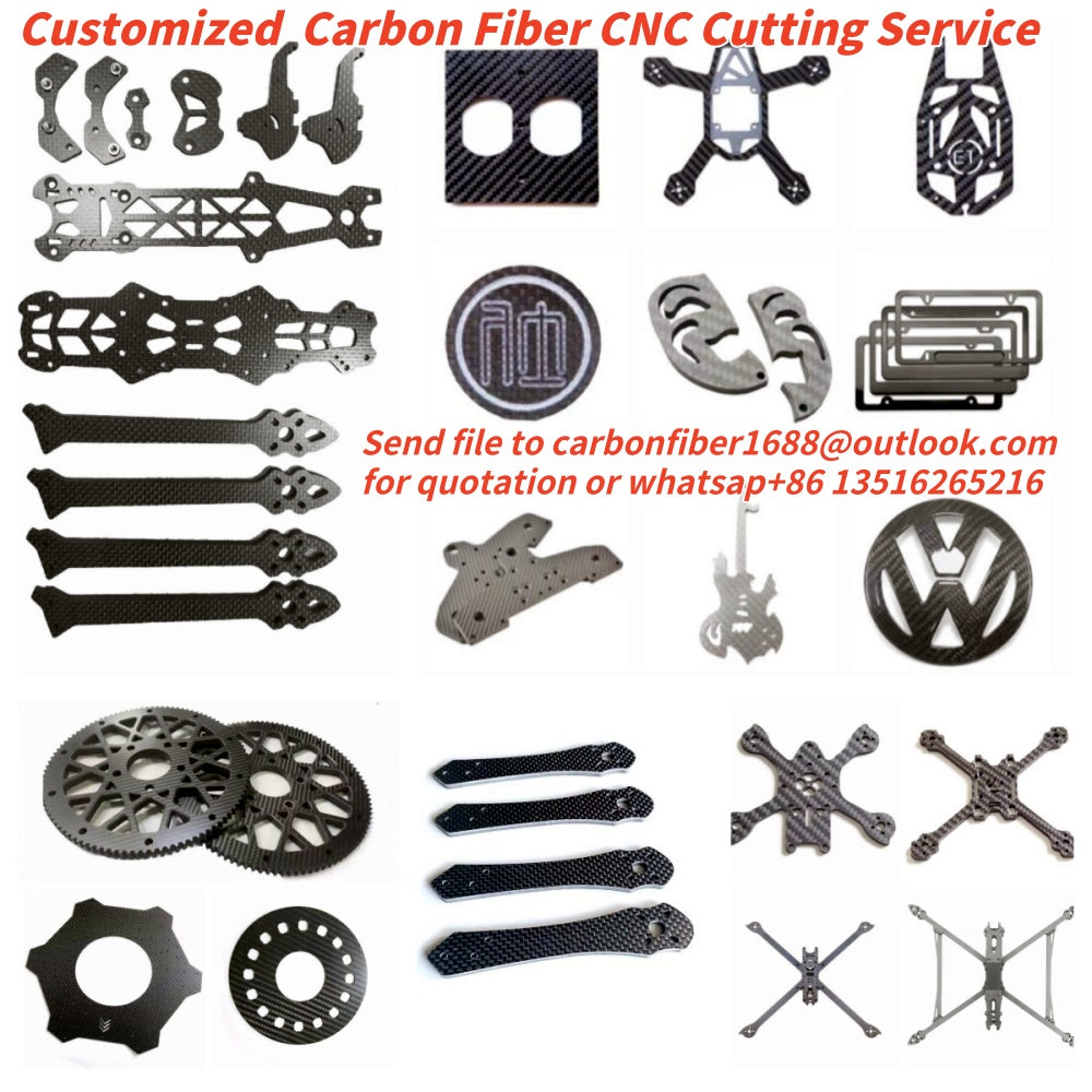 3K Customized Carbon Fiber Sheet CNC Cutting Service for Drone Frame FPV Parts RC Car Robot High Strength DIY