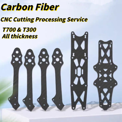 3K Carbon Fiber Sheet Board Panel Plate Customized CNC Cutting Processing Service for Drone Frame, FPV Arms RC Car Parts Robot with high Strength DIY