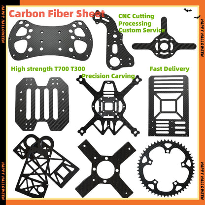 3K Carbon Fiber Sheet Board plate Panel Customized CNC Cutting Service for Drone Frame, FPV Parts,RC Car, Robot with high Strength DIY