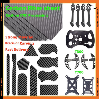 3K Carbon Fiber Sheet Customized CNC Cutting Service Carbon Fiber Plate Panel Board CUstom Process for Drone FPV Frame Arms Parts Robots RC Car Accessary High Strength DIY